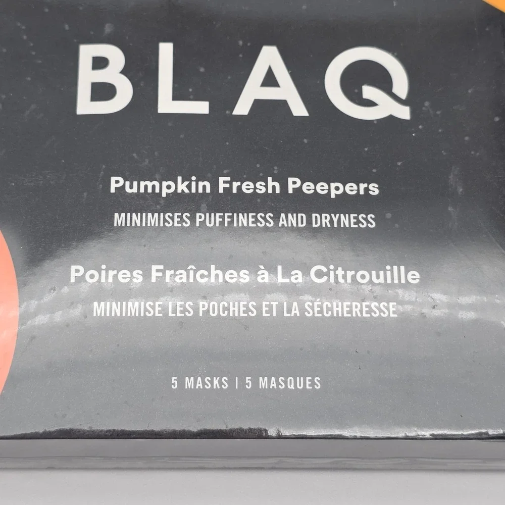 BLAQ Pumpkin Fresh Peepers Eye‎ Masks 5ct Hydrogel Under Eye Patches De-puffing